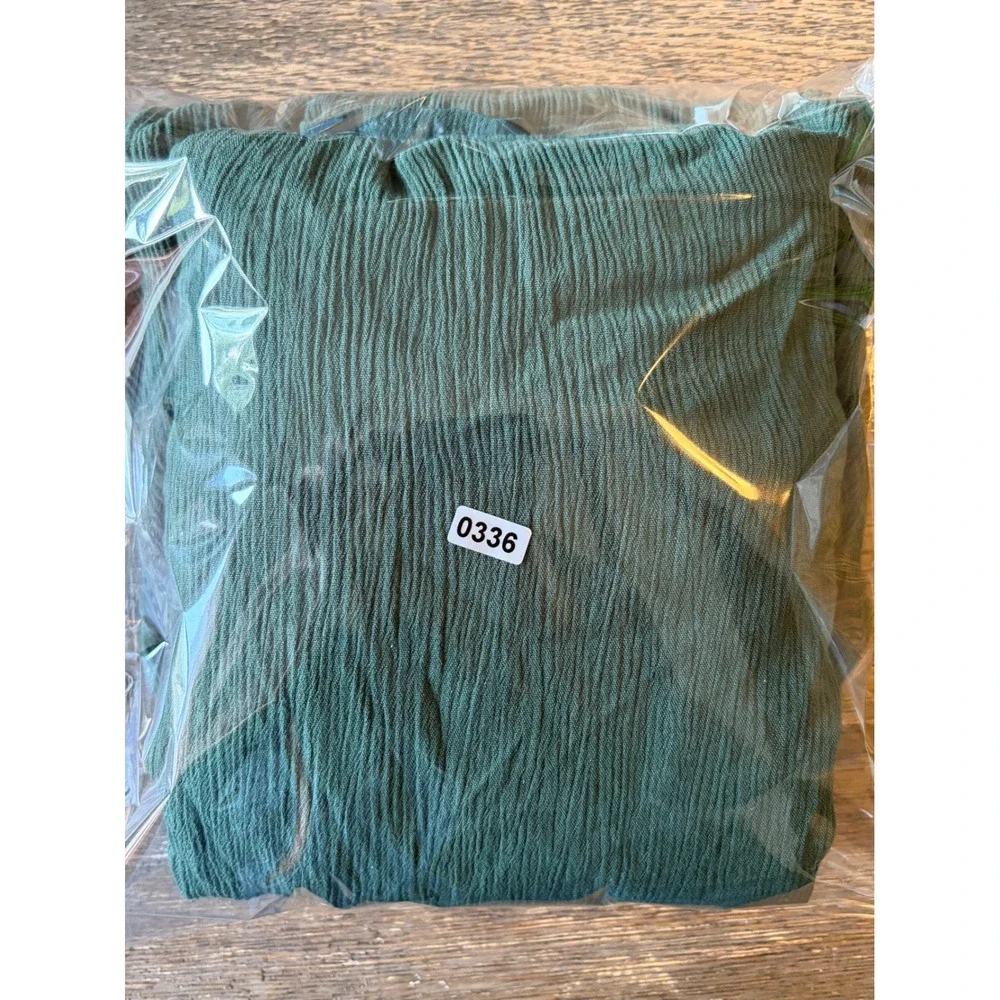 Abercrombie & Fitch Green Tie Shoulder Tiered Maxi Dress Large 100% Viscose